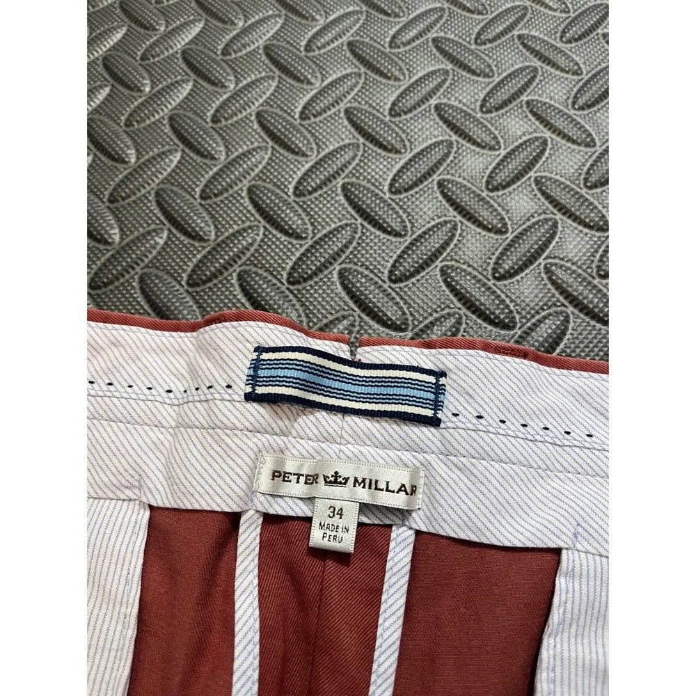 NWT Peter Millar Mens Flat Front Twill Pants Chinos MF15B84 Foliage Mens 34‎